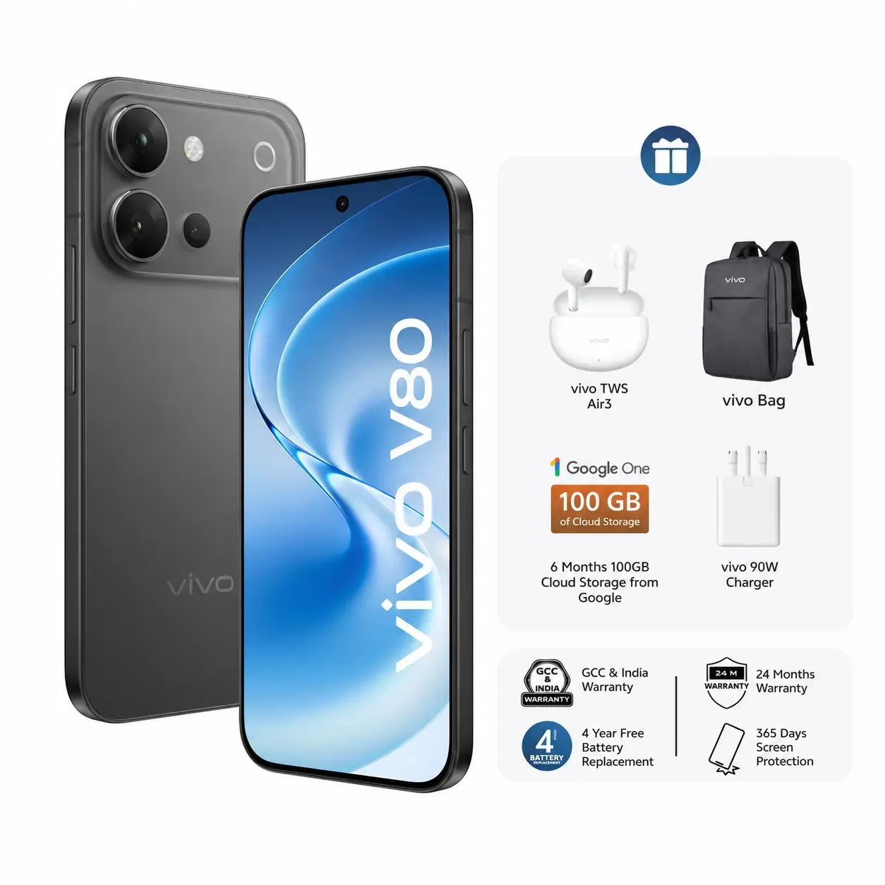 V80 Grey / 24GB*(8+16)+256GB