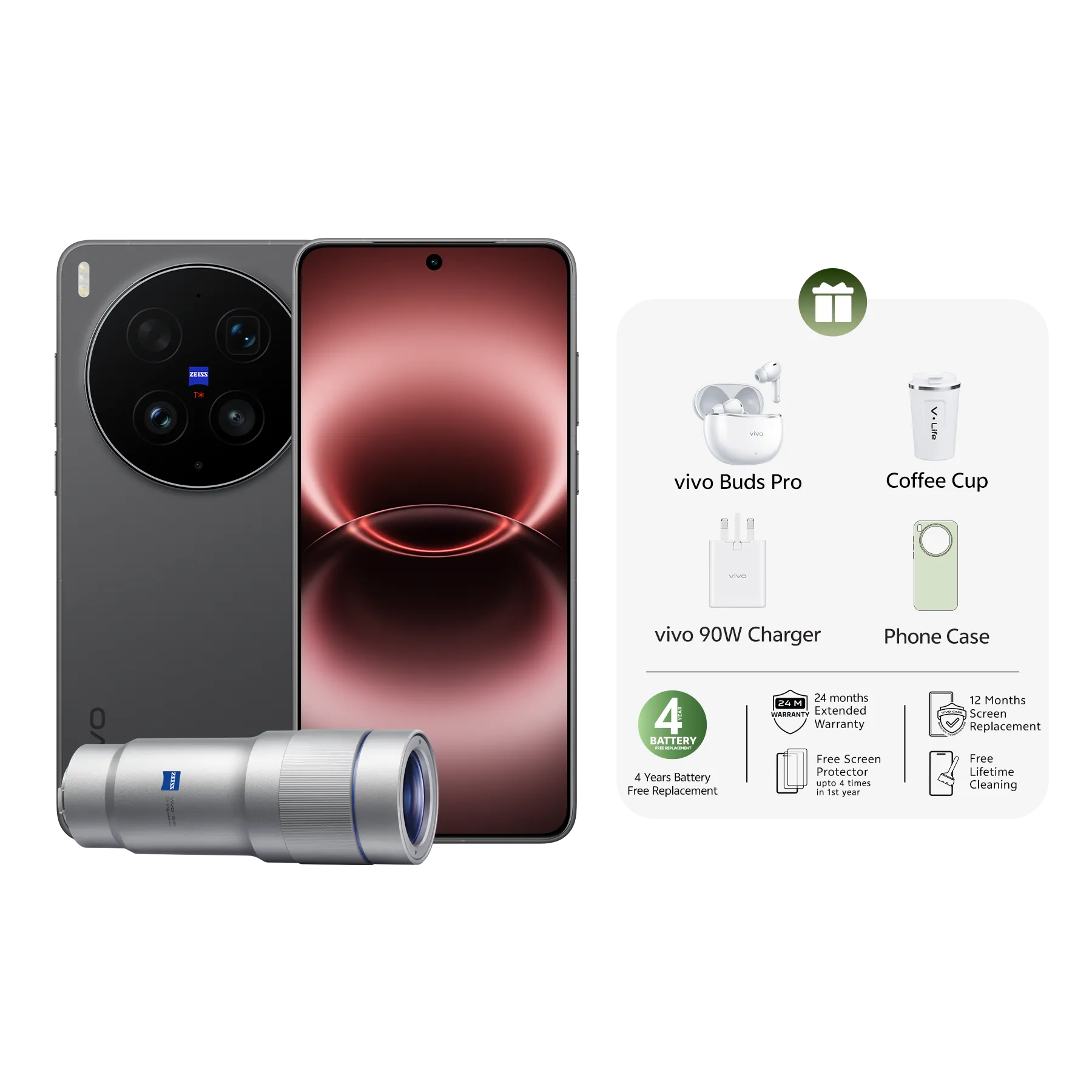 16GB+512GB / Eclipse Black/ Lens kit+vivo buds Pro