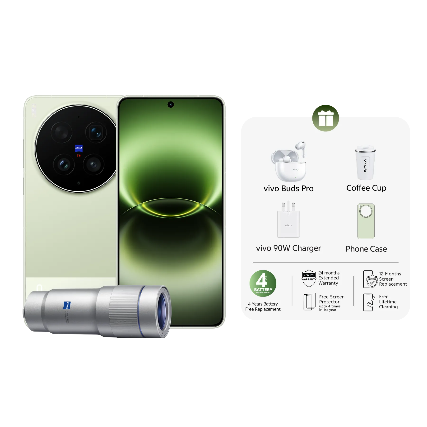 16GB+512GB / Green / Lens kit+vivo buds Pro